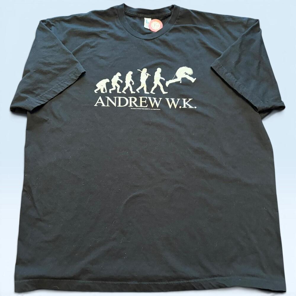 Andrew W.K. Shirt Mens 2XL Black Evolution Of Partying Tee T-Shirt Rock Band